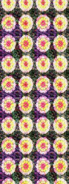 Düz Çiçek Elementleri Tasarımı. Raster illüstrasyonundaki çiçek desenli çizim. Renkli Bahar Teması eskiz kalıbı. Güzel kumaş deseni.