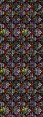 Sketch Floral Pattern in Raster illustration. Fancy fabric pattern. Colour Spring Theme sketch pattern Background. Flat Flower Elements Design.