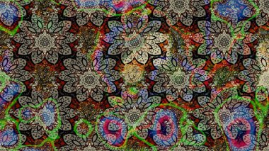 Raster düz çiçek çizim deseni. Gri ve kahverengi renkli çiçekler. Tasarım hediye paketi, tebrik kartları, posterler ve afiş tasarımı.