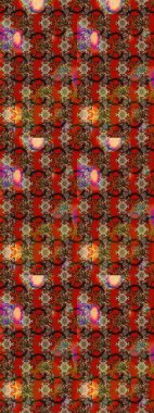 Soyut etnik raster çizim kalıbı. Kabile sanatı boho baskısı, klasik çiçek arkaplanı. Arkaplan dokusu, duvar kağıdı, kahverengi ve kırmızı renkli çiçek teması.