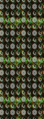 Raster illüstrasyonundaki çiçek desenli çizim. Güzel kumaş deseni. Renkli Bahar Teması eskiz kalıbı. Düz Çiçek Elementleri Tasarımı.