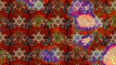 Botanik çizim kalıbı. Raster deseni. Organik elementler. Suluboya etkisi.