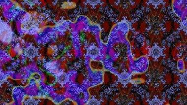 Raster Beautiful fabric pattern. Raster watercolour floral pattern, delicate flowers, violet and brown flowers, greeting card template.