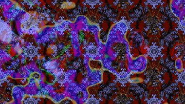 Raster Beautiful fabric pattern. Raster watercolour floral pattern, delicate flowers, violet and brown flowers, greeting card template.