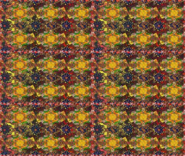 Çiçekli karalama şeklinde Raster çiçek deseni. Kahverengi ve sarı renkli çiçekler. Nazik, sevimli çiçek arkaplanı..