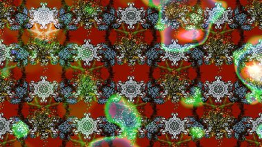 Süslü kumaş deseni. Düz Çiçek Elementleri Tasarımı. Renkli Bahar Teması eskiz kalıbı. Raster illüstrasyonunda çiçek deseni çizimi.