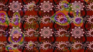 Raster illüstrasyonu. Güzel kumaş deseni. Hoş bir çiçek geçmişi var. Küçük çiçekte çizim deseni.