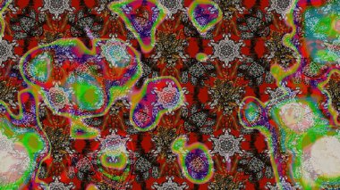 Dallı bahar çiçekleri ile desen, kahverengi ve gri renkler ile çiçek silueti. Raster deseni.