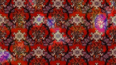 Çiçek kolajı. Doğa. Raster deseni. Küçük çiçekte güzel bir desen var. Çiçek arkaplan. - Kahverengi ve kırmızı çiçekler. Çiçek bileşimi.