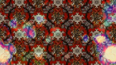 Hediye ambalaj kağıdı, tebrik kartları, posterler ve pankart tasarımı. Kahverengi ve kırmızı renkte çiçekler. Raster düz çiçek çizim deseni.