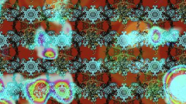 Düz Çiçek Elementleri Tasarımı. Renkli Bahar Teması eskiz kalıbı. Mavi ve kahverengi renkte zarif çiçekli suluboya. Raster illüstrasyonu.