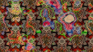 Bej ve kahverengi renkli çiçekler. Düz Çiçek Elementleri Tasarımı. Raster illüstrasyonundaki çiçek desenli çizim. Renkli Bahar Teması çizim şablonu.