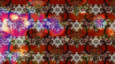 Doodle flowers sketch pattern. Raster pattern. Art inspibrown and red style flowers and leaves background. Brown and red hand drawn pattern.