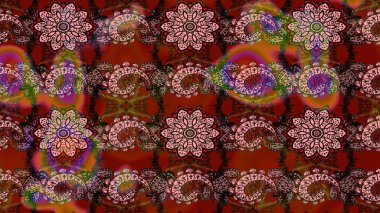 Raster illüstrasyonu. Güzel kumaş deseni. Hoş bir çiçek geçmişi var. Küçük çiçekte çizim deseni.