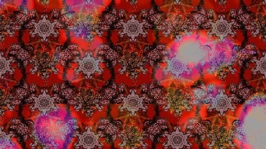 Çiçek kompozisyonu, el boyası, hassas şablon. Manzaralı çiçek deseni. Sevgililer günü ve tebrik kartı konsepti için şık bir davetiye. Üst görünüm, yumuşak kahverengi ve kırmızı renk.