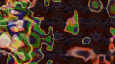 Kahverengi ve yeşil renkli çiçekler. Elle boyanmış suluboya resim çizimi çiçekler ve bitkiler.