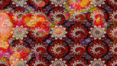 Kırmızı ve kahverengi renkte çiçekler. Yumuşak, bahar çiçekli arka plan. Raster çiçek desenli ve çiçekli..