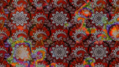 Kahverengi ve gri renkli çiçekler. Raster düz çiçek çizim deseni. Tasarım hediye paketi, tebrik kartları, posterler ve afiş tasarımı.