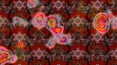 Eski usul. Raster. Kumaş, tekstil, duvar kağıdı baskısı için. Raster illüstrasyonu. Tomurcukları çiçek olan sevimli bir çiçek deseni. Taslak arkaplan.