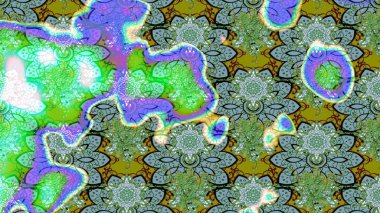 Raster illüstrasyonundaki çiçek desenli çizim. Yeşil ve mavi renkte çiçekler. Düz Çiçek Elementleri Tasarımı. Renkli Bahar Teması çizim şablonu.