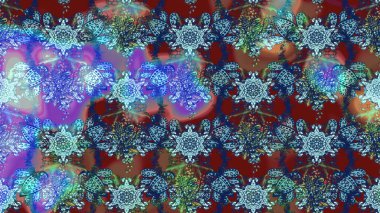 Çizgi çizimi kalıbı. Şirin çiçekler. Raster Moda kumaş deseni.