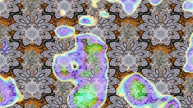 Düz Çiçek Elementleri Tasarımı. Renkli Yaz Temalı eskiz kalıbı. Raster Illustrasyon 'daki Çiçek Deseni' nin son moda çizimi. Güzel kumaş deseni.