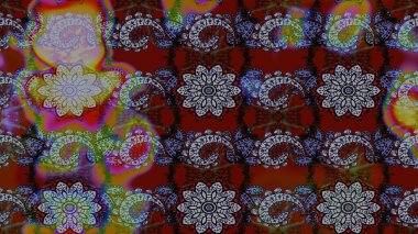 Gri ve kahverengi renkli güzel çiçekli eskiz deseni, suluboya çiçek deseni, duvar kağıdı, kart veya kumaş için fayanslı. Raster..