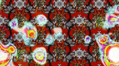 Klasik taslak çizimi. Raster Yumuşak kumaş deseni. Raster çiçek izi. Çiçek grisi ve kırmızı çizim deseni.