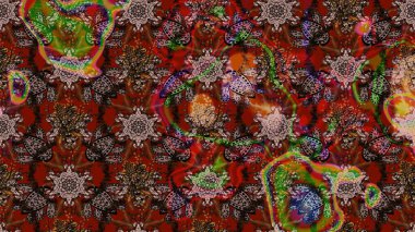 Flat Flower Elements Design. Colour Spring Theme sketch pattern Background. Flowers on brown and red colors. Sketch floral pattern with flowers, watercolor. Raster illustration.