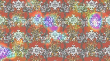 Süslü kumaş deseni. Raster illüstrasyonundaki çiçek desenli çizim. Düz Çiçek Elementleri Tasarımı. Renkli Bahar Teması çizim şablonu.