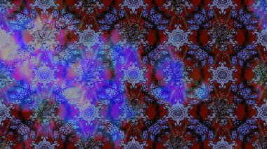 Mor ve mavi renkte çiçekler. Raster illüstrasyonu. Şirin çiçek elementleri. Çizim.