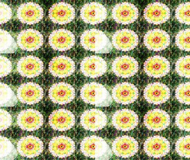 Raster illüstrasyonu. Küçük çiçekteki sevimli çiçek deseni. Yeşil renkte çiçekler.