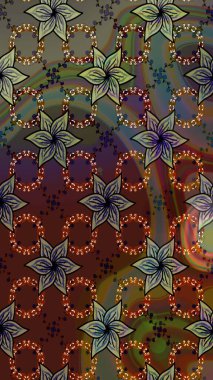 Renkli Bahar Teması eskiz kalıbı. Düz Çiçek Elementleri Tasarımı. Çiçek desenli eskiz, yaz çiçekleri. Kahverengi ve yeşil renkte çiçekler.