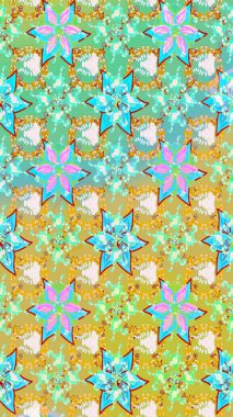 Klasik taslak çizimi. Çiçeksel nötr ve mavi çizim deseni. Raster çiçek izi..