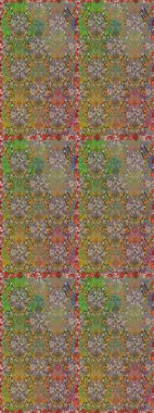 Kahverengi ve bej renklerde bahar çiçekleri. Raster çiçekleri klasik tarzda çizilmiş. Raster illüstrasyonu. Çiçekli, pürüzsüz desen.