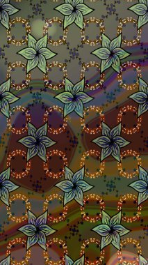 Sanat, çiçeklere ilham verir ve arka plan bırakır. Raster deseni. Kahverengi el çizimi. Karalama çiçekleri çizim deseni.