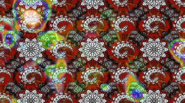 Çiçekleri, deniz kabukları, mandalaları ve suluboya efektleriyle donanma geçmişi. Eskiz modeli etnik tasarım. Yatak çarşafları, ceket, paket tasarımı, kumaş ve moda kavramları için tekstil baskısı.