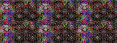 Raster düz çiçek çizim deseni. Gri ve siyah renkli çiçekler. Tasarım hediye paketi, tebrik kartları, posterler ve afiş tasarımı.