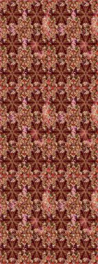 Çiçek desenli altın metal. Altın elementli kahverengi ve kırmızı renkler. Raster altın çiçek süsü brokar kumaş ve cam desenli. Kusursuz altın desen.