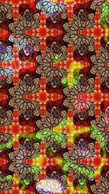 Kırmızı ve bej renkli çiçekler. Küçük çiçekte sevimli çiçek deseni var..