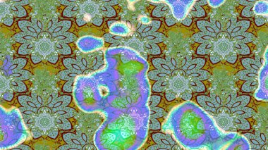 Nazik romantik baskı. Bahar mevsimi. Tatil havası. Raster güzel bir çiçek deseni çizmiş. Yeşil ve mavi renkte çiçekler.