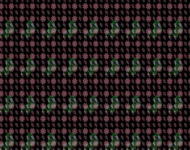 Renkli desenli eskiz deseni, siyah ve yeşil çiçekler ve dekoratif elementler. Raster illüstrasyonu. Kumaş, tekstil, duvar kağıdı baskısı için. Eski usul. Taslak arkaplan.