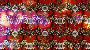 Raster düz çiçek çizim deseni. Hediye ambalaj kağıdı, tebrik kartları, posterler ve pankart tasarımı. Kahverengi ve kırmızı renkte çiçekler.