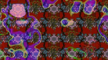 Düz Çiçek Elementleri Tasarımı. Raster illüstrasyonundaki çiçek desenli çizim. Renkli Bahar Teması eskiz kalıbı. Güzel kumaş deseni.