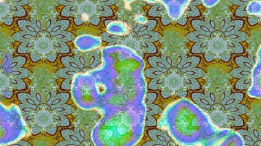 Nazik romantik baskı. Bahar mevsimi. Tatil havası. Raster güzel bir çiçek deseni çizmiş. Yeşil ve mavi renkte çiçekler.