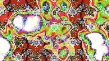 Düz Çiçek Elementleri Tasarımı. Eskiz klasiği. Renkli Bahar Teması eskiz kalıbı. Raster Şirin kumaş deseni.