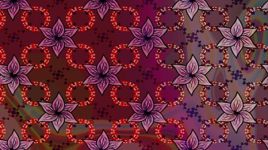 Düz Çiçek Elementleri Tasarımı. Raster illüstrasyonu. Chichi 'nin kumaş kalıbını çiz. Çiçek deseni. Renkli Bahar Teması çizim şablonu.