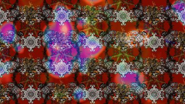 Kahverengi ve gri renkli çiçekler. Çiçek süslemeli çizim deseni. Raster illüstrasyonu.