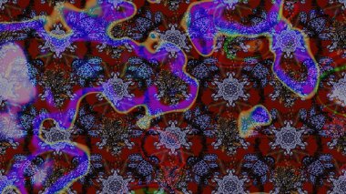 Tribal art boho print, vintage flower background. Background texture, wallpaper, floral theme in brown and violet colors. Abstract ethnic raster sketch pattern.