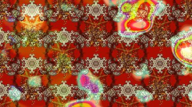 Sketch floral pattern with flowers, watercolor. Flat Flower Elements Design. Flowers on brown and red colors. Colour Spring Theme sketch pattern Background. Raster illustration.